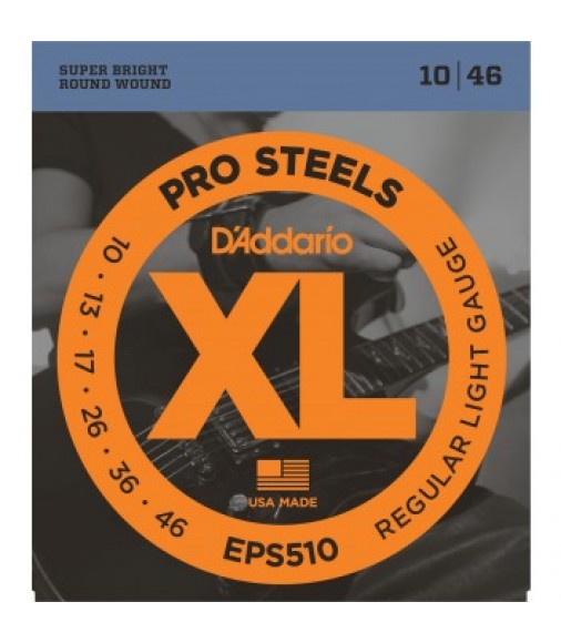 D'Addario EPS510 ProSteels Guitar Strings, Regular Light, 10-46