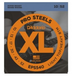 D'Addario EPS540 ProSteels Strings, Light Top/Heavy Bottom, 10-52