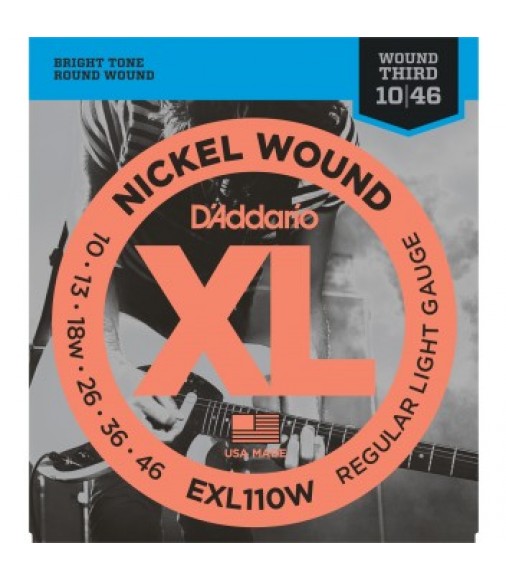 D'Addario EXL110W Nickel Wound Electric Guitar Strings 10-46