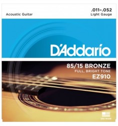 D'Addario EZ910 85/15 Bronze Acoustic Guitar Strings, Light, 11-52