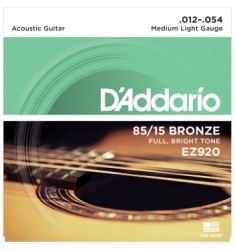 D'Addario EZ920 85/15 Acoustic Guitar Strings, Medium Light, 12-54