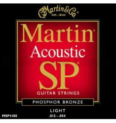 Martin MSP4100 Phosphor Bronze Light Acoustic Guitar Strings .012-.054