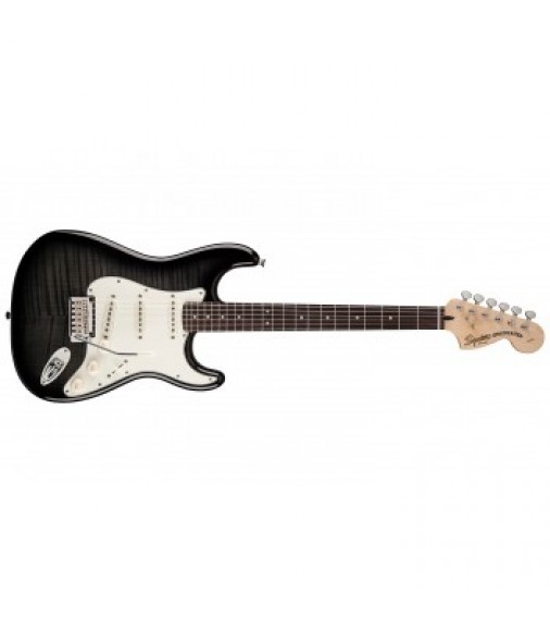 Squier Standard Stratocaster FMT Electric Guitar in Ebony Transparant