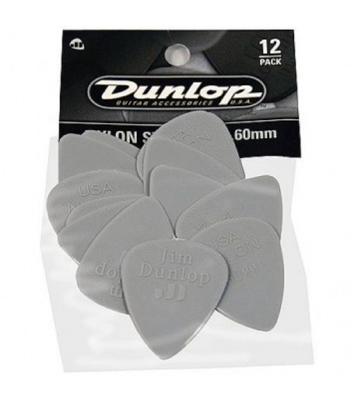 Dunlop 44P60 Nylon Standard Medium Picks 0.60mm (12 Pack)