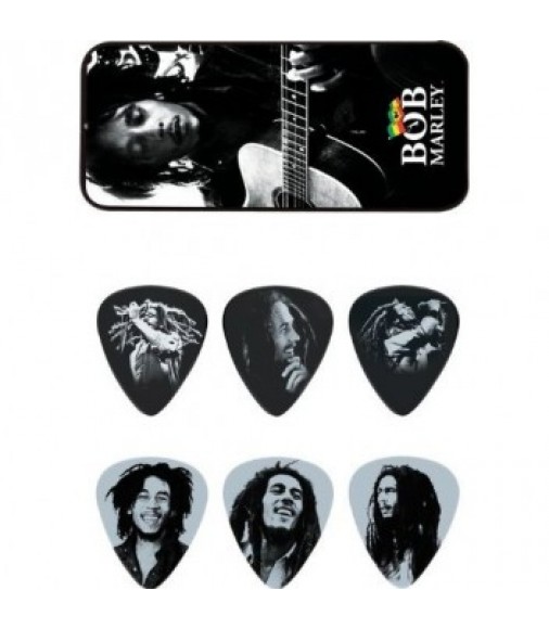 Dunlop Bob Marley Silver Pick Tin Medium - 6 Picks