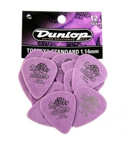 Dunlop 418P114 Tortex Purple Heavy Picks 1.14mm (12 Pack)