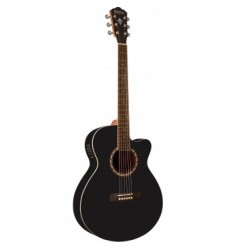 Washburn WMJ7SCEBM Electro Acoustic Guitar in Satin Black