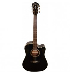 Washburn WD7SCEB Cutaway Electro Acoustic Guitar in Black Gloss