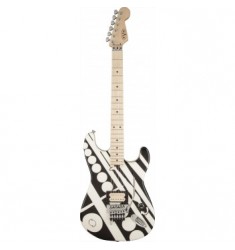 EVH Eddie Van Halen Stripe Series Circles Guitar Black &amp;amp; White