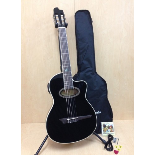 MR Thin Body Nylon Strings Classical Guitar,Black.w/EQ,Truss Rod+Free