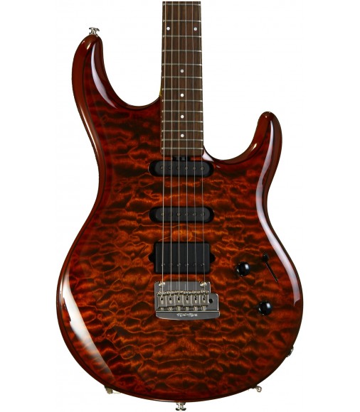 Hazel Burst, Quilt Maple Top  Ernie Ball Music Man Luke III BFR, HSS