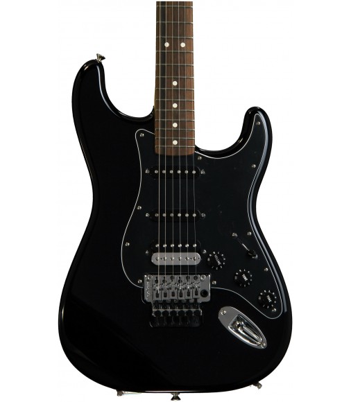 Black, Rosewood Fingerboard  Fender Standard Stratocaster HSS with Floyd Rose