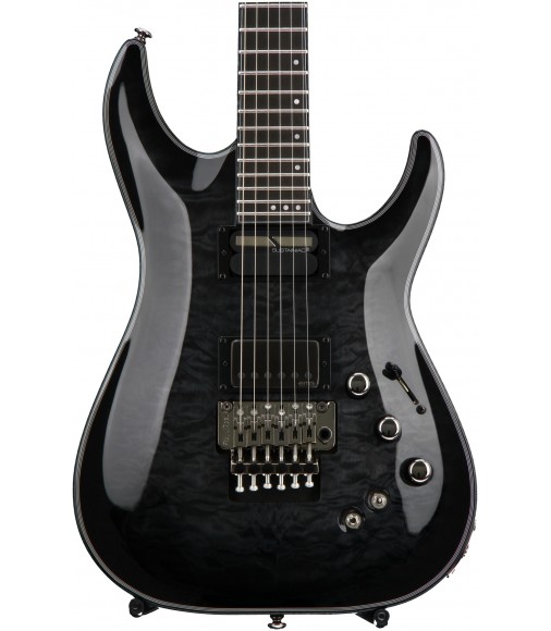 Trans Black Burst  Schecter Hellraiser Hybrid C-1 Floyd Rose & Sustaniac