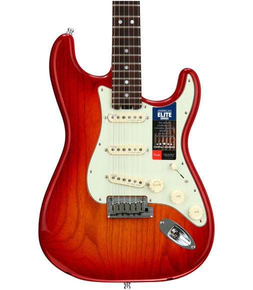 Aged Cherry Burst, Ash Body  Fender American Elite Stratocaster, Rosewood