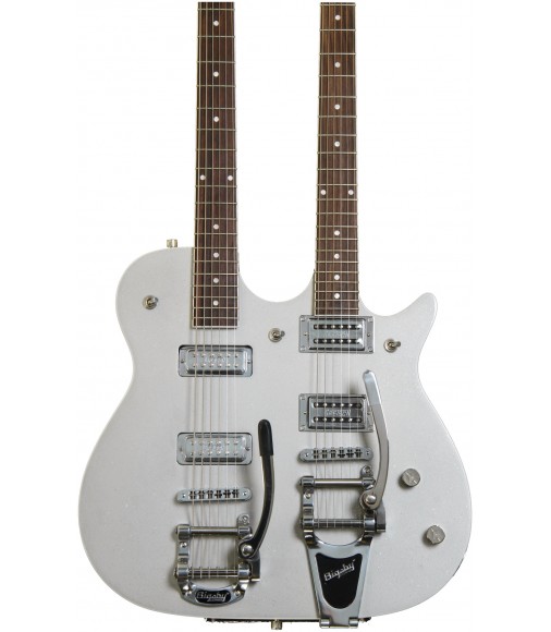 Silver Sparkle  Gretsch G5566 Jet Double Neck