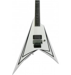 White w/ Black Stripe  ESP LTD ALEXI-600 SCYTHE