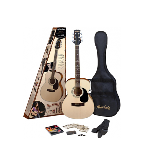 Mitchell MO100SPK Folk Acoustic Guitar Pack Natural