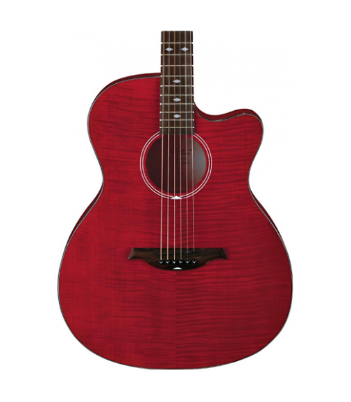 B.C. Rich Series 3 Acoustic-Electric Cutaway Guitar Transparent Red