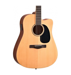 Mitchell Element Series ME1CE Dreadnought Cutaway Acoustic-Electric Guitar Natural Striped Sapele, Solid Spruce Top