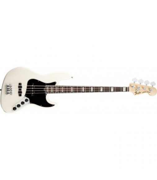 Fender American Deluxe Jazz Bass Guitar in Olympic White