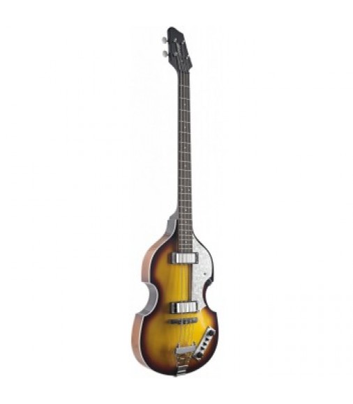 Stagg 4 String Violin Shaped Electric Bass Guitar in Violinburst