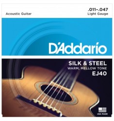 D'Addario EJ40 Silk &amp;amp; Steel Folk Guitar Strings, 11-47