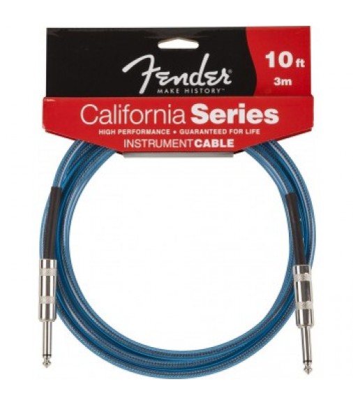 Fender California Series Guitar Cable 3m Jack to Jack (Blue)