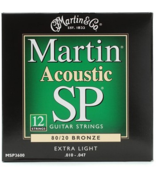 Martin MSP3600 Extra Light 12-String Acoustic Strings .010 - .047