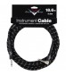 Fender Custom Shop 5.5m Angled Instrument Cable Black Tweed
