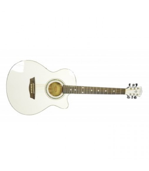 Washburn EA180 Electro Acoustic Guitar in Trans White