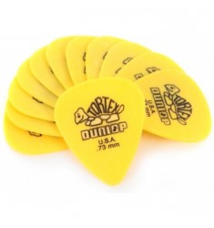 Dunlop 418P73 Tortex Yellow Medium Picks - 0.73mm (12 Pack)