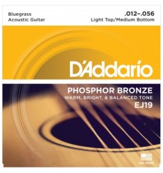 D'Addario EJ19 Bronze Acoustic Guitar Strings, Bluegrass, 12-56