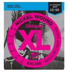 D'Addario EXL150 Nickel Wound Electric Guitar Strings 12-String 10-46