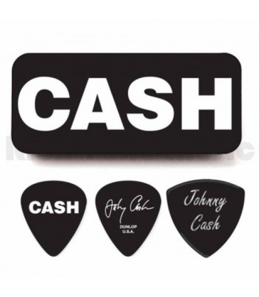 Dunlop JCPT04H Johnny Cash Bold Heavy Pick Tin (6 Pack)