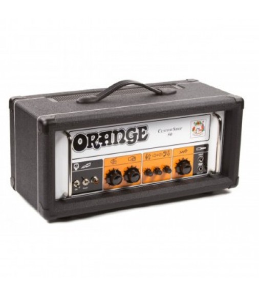 Orange Custom Shop 50 Valve Amp Head Black