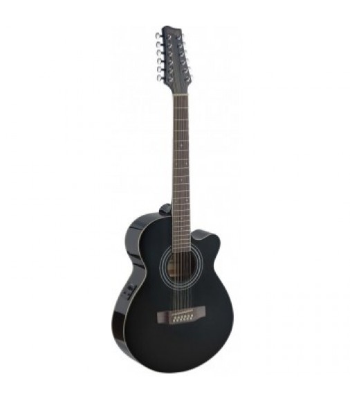 Eastcoast Mini Jumbo 12 String Electro Acoustic Guitar White
