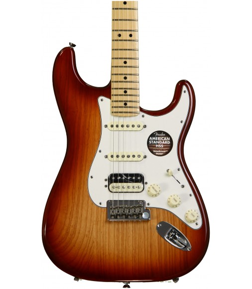 Sienna Sunburst, Maple  Fender American Standard Stratocaster HSS Shawbucker